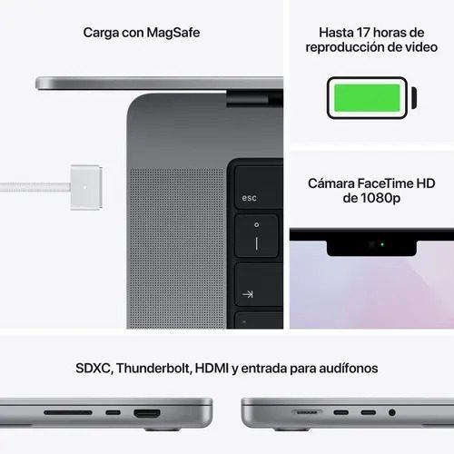 Apple Macbook Pro (16 Pulgadas, Chip M1 Pro De Apple Con Cpu De 10 Núcleos, Gpu De 16 Núcleos, 512 Gb Ssd) - Prata - Excelente (Recondicionado) - Imagem 6